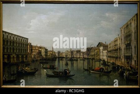 Bernardo Bellotto (1721-1780). Peintre italien. Vue du Grand Canal avec le Palais Foscari et Moro Lin. Musée national. Stockholm. La Suède. Banque D'Images