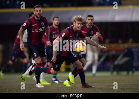 Filip Helander (Bologne) au cours de la 'Italien Italie Cup' match entre Bologne 0 - 2 Juventus au stade Renato Dall'Ara, le 12 janvier 2019 à Bologne, en Italie. Credit : Maurizio Borsari/AFLO/Alamy Live News Banque D'Images