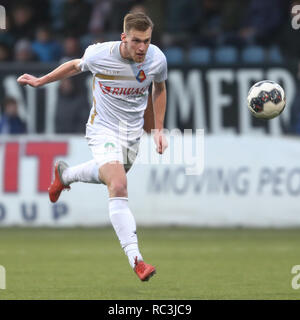 VELSEN , 13-01-2018 , Telstar - Helmond Sport , Rabobank IJmond Stadion , Football , Keuken Kampioen Divisie , saison 2018 / 2019. Telstar player Toine van Huizen pendant le match Telstar - Helmond Sport (1-1) Banque D'Images