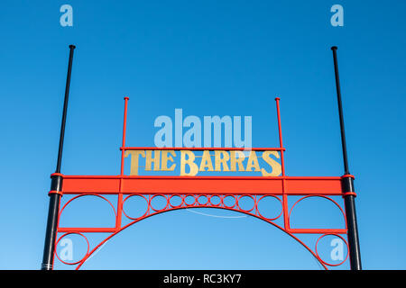 Glasgow, Ecosse, Royaume-Uni. 13 janvier, 2019. Météo France : Le panneau d'entrée au marché Barras sur une journée de soleil et d'une douche. Credit : Skully/Alamy Live News Banque D'Images