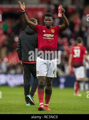 Londres, Royaume-Uni. 13e Janvier 2019. Paul Pogba de Man Utd à temps plein au cours de la Premier League match entre Tottenham Hotspur et Manchester United au stade de Wembley, Londres, Angleterre le 13 janvier 2019. Photo par Andy Rowland. Crédit : Andrew Rowland/Alamy Live News Banque D'Images