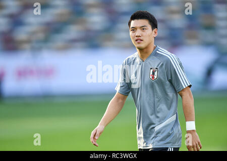 Ritsu Doan (JPN), le 13 janvier 2019 - Football / Soccer : AFC Asian Cup 2019 ÉMIRATS ARABES UNIS, Groupe F match entre Oman 0-1 Japon à Zayed Sports City Stadium à Abu Dhabi, Emirats Arabes Unis. (Photo de MATSUO.K/AFLO SPORT) Banque D'Images