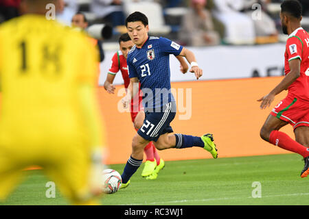 Ritsu Doan (JPN), le 13 janvier 2019 - Football / Soccer : AFC Asian Cup 2019 ÉMIRATS ARABES UNIS, Groupe F match entre Oman 0-1 Japon à Zayed Sports City Stadium à Abu Dhabi, Emirats Arabes Unis. (Photo de MATSUO.K/AFLO SPORT) Banque D'Images