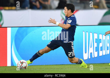 Ritsu Doan (JPN), le 13 janvier 2019 - Football / Soccer : AFC Asian Cup 2019 ÉMIRATS ARABES UNIS, Groupe F match entre Oman 0-1 Japon à Zayed Sports City Stadium à Abu Dhabi, Emirats Arabes Unis. (Photo de MATSUO.K/AFLO SPORT) Banque D'Images