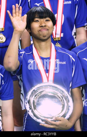 Plaza Sport Forêt Musashino, Tokyo, Japon. 13 Jan, 2019. Ameze Miyabe (), le 13 janvier 2019 - Volley-ball : le 71ème All Japan High School au Championnat de Volleyball Sports Plaza Forêt Musashino, Tokyo, Japon. Credit : Sho Tamura/AFLO SPORT/Alamy Live News Banque D'Images