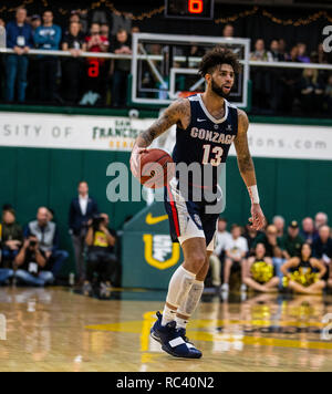 Jan 12 2019 San Francisco, CA U.S.A. 1568 guard Josh Perkins (13) définit la jouer au cours de la NCAA Men's match de basket-ball entre 1568 et les Bulldogs de San Francisco Dons 96-83 gagner au War Memorial Gymnasium San Francisco Californie Thurman James/CSM Banque D'Images