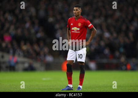 Londres, Royaume-Uni. 13 Jan 2019. Marcus Rashford de Manchester United - Tottenham Hotspur v Manchester United, Premier League, au stade de Wembley, Londres (Wembley) - 13 janvier 2019 Editorial - N'utilisez que des restrictions s'appliquent : Crédit DataCo Images Journée Limited/Alamy Live News Banque D'Images