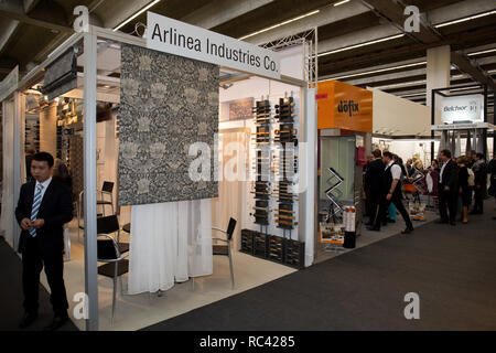 Impressions des plus grandes sociétés internationales dans le salon international de la maison et textiles et du contrat la référence mondiale pour la qualité de la conception de la mission d'en Allemagne Banque D'Images