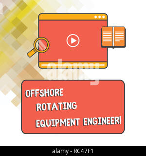 L'écriture de texte Word équipement rotatif Offshore Ingénieur. Concept d'affaires pour l'industrie du pétrole et du gaz comprimé ingénierie Télécharger Lecteur Vidéo Downloadin Banque D'Images