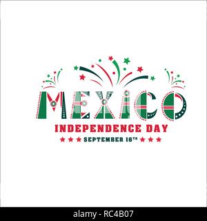 Le jour de l'indépendance du Mexique, carte fête nationale banner Illustration de Vecteur