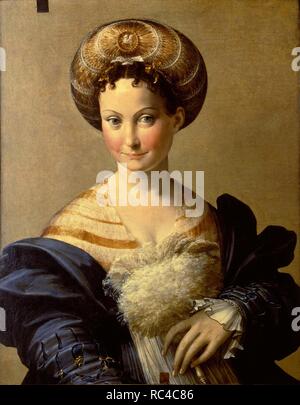 Portrait d'une jeune femme turque (esclave). Musée : Galleria Nazionale, Parma. Auteur : PARMIGIANINO. Banque D'Images