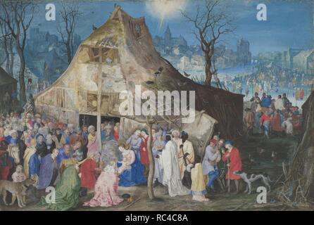 L'Adoration des Rois. Musée : National Gallery, Londres. Auteur : Brueghel l'Ancien, jan. Banque D'Images