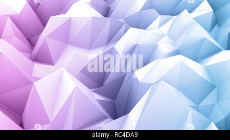 Un rendu 3D en couleur de fond poly bas Banque D'Images