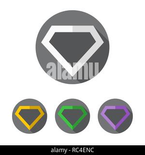 Jeu de super-héros lumineux logos couleur. Vector illustration. Logo super-héros dans le cercle sur fond blanc Illustration de Vecteur