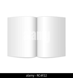 Blank magazine ouvert . Vector illustration. Modèle magazine ouvert en blanc sur fond blanc Illustration de Vecteur