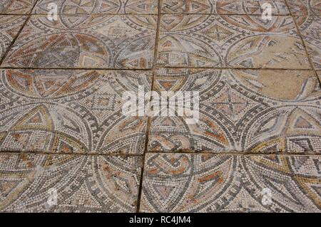 ARTE ROMANO. Le PORTUGAL. VILLA ROMANA DE CARDILIO. Detalle de MOSAICO de l'ONU. Alrededores de Torres Novas. Banque D'Images