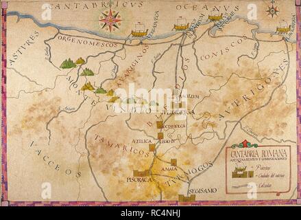 Histoire de l'Empire romain. La romanisation de la Péninsule Ibérique. Site de la Cantabrie. L'époque romaine. Banque D'Images