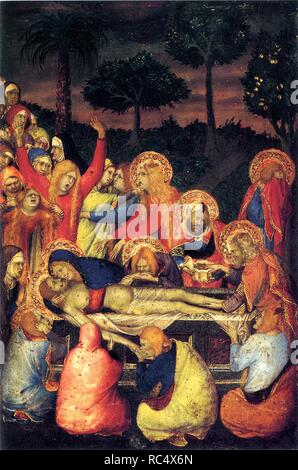 La mise au tombeau du Christ. Musée Staatliche Museen, Berlin :. Auteur : Martini, Simone, di. Banque D'Images