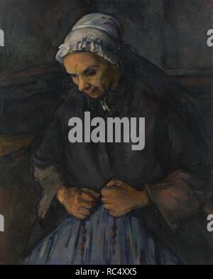 Une vieille femme avec un rosaire. Musée : National Gallery, Londres. Auteur : Cézanne, Paul. Banque D'Images