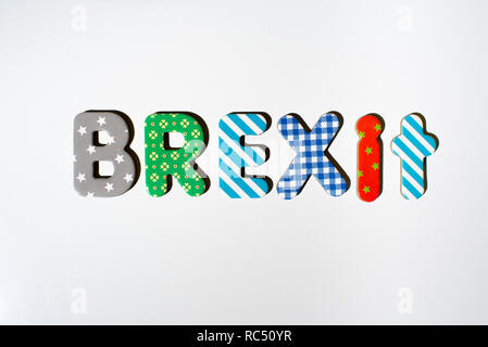 Brexit mot écrit avec des aimants. Banque D'Images