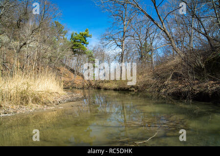 Le petit ruisseau de Starved Rock, Illinois sur un début de l'après-midi de printemps. Banque D'Images