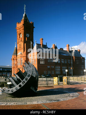 Bâtiment victorien Pierhead du marin marchand et War Memorial, la baie de Cardiff, Cardiff, Pays de Galles du Sud. Banque D'Images