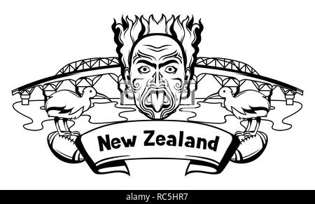 New Zealand print design. Illustration de Vecteur