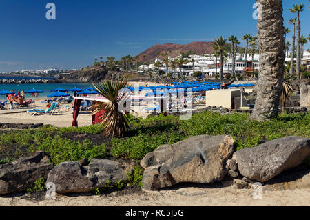 Playa Flamingo, plage de Playa Blanca, Lanzarote, îles Canaries, Espagne. Banque D'Images