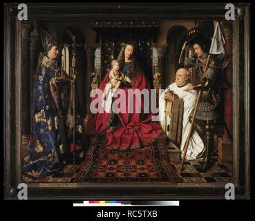 La Madone avec le chanoine van der Paele. Musée : Musée Groeninge, Bruges. Auteur : VAN EYCK, JAN. Banque D'Images
