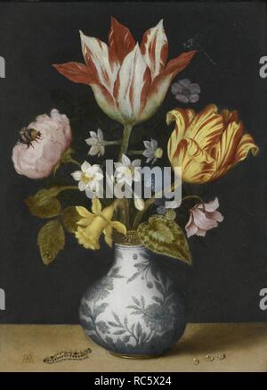 Nature morte de fleurs dans un Wan-Li Vase. Musée : collection privée. Auteur : Bosschaert Ambrosius,, l'Aîné. Banque D'Images