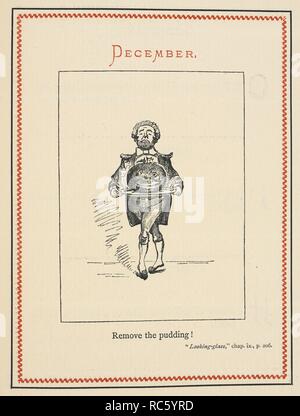 Décembre. 'Enlever le pudding !. Alice's Wonderland Anniversaire Livre. [Citations.] compilé par E. Stanley The Leathes d'Alice au Pays des Merveilles et de l'autre côté du miroir ... Illustré par J. P. M. London : Griffith et Farran, 1884. Source : 12354.h.15. Banque D'Images