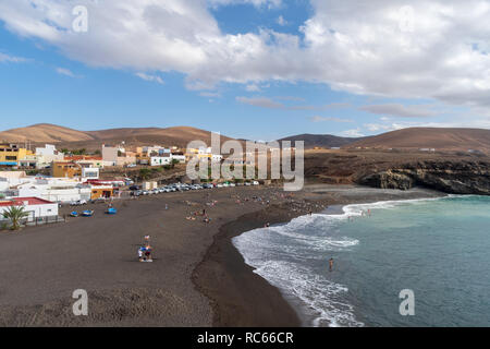 Plage et côte de Ajuy, Puerto de la Pena, Fuerteventura, Îles Canaries, Espagne Banque D'Images