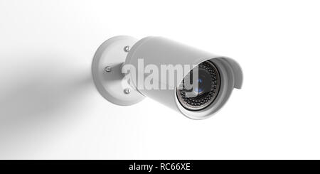 Caméra de sécurité CCTV. Cam Surveillance isolé sur fond blanc. 3d illustration Banque D'Images