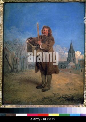Avec un Savoyard Marmot. Musée : Etat de l'Ermitage, Saint-Pétersbourg. Auteur : Watteau, Jean Antoine. Banque D'Images