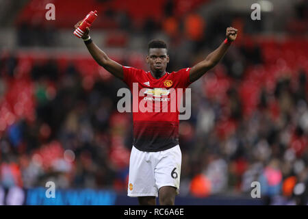 Londres, Royaume-Uni. 13 Jan 2019. Paul Pogba de Manchester United - Tottenham Hotspur v Manchester United, Premier League, au stade de Wembley, Londres (Wembley) - 13 janvier 2019 Editorial - N'utilisez que des restrictions s'appliquent : Crédit DataCo Images Journée Limited/Alamy Live News Banque D'Images