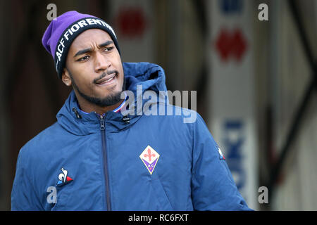 Torino, Italie. 13 Jan, 2019. Turin, Italie., . Gerson de la Fiorentina lors de l'Italia Tim Cup match de football FC entre Turin et la Fiorentina. Crédit : Marco Canoniero/Alamy Live News Banque D'Images