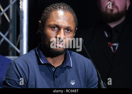 Londres, Royaume-Uni. 14 janvier, 2019. Le sud de Londres Super poids moyens Craig Richards s'affiche à la conférence de presse pour une carte à la boxe Matchroom 02 le 2 février où il se battra Jake Ball dans un 10 X 3 min Light-Heavyweight concours. Credit : Mark Kerrison/Alamy Live News Banque D'Images