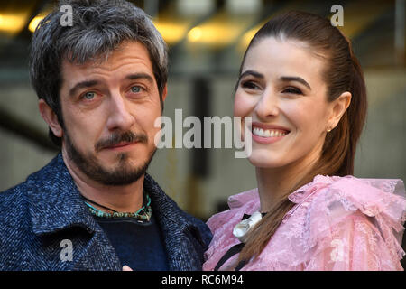 Rome, Italie. 14 janvier, 2019. Hôtel Le Mèridienne Visconti - film de présentation L'AGENCE DEI BUGIARDI Paolo Ruffini et Diana del Bufalo Credit : Crédit : Giuseppe Giuseppe Andidero Andidero/Alamy Live News Banque D'Images