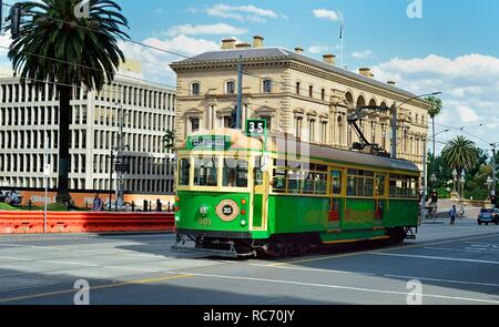 Original Vintage City Circle tram, Melbourne Banque D'Images