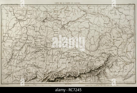 Carte de Napoléon. Vallée du Danube. Atlas de l'Histoire du Consulat et de l'Empire. Histoire du Consulat et l'Empire de la France sous Napoléon par Marie Joseph Louis Adolphe Thiers (1797-1877). Dessins par Dufour, gravures par Dyonnet. Édité à Paris, 1864. Banque D'Images