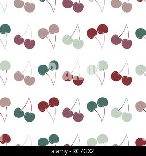 Répéter motif cerise vecteur transparente. Rose, rouge vert et vert clair cerises . Illustration de Vecteur