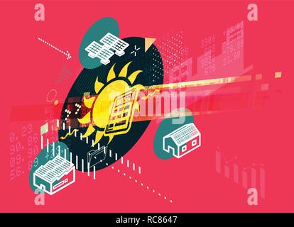 L'énergie solaire renouvelable - Opportunités - L'illustration comme fichier EPS 10 Illustration de Vecteur