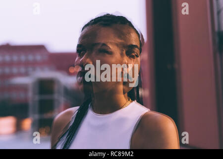 Une exposition multiple portrait of woman Banque D'Images