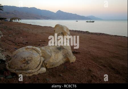 Sculpture sur plage, Dahab, Red Sea, Egypt, Africa Banque D'Images