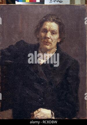 Portrait de l'auteur Maxime Gorki (1868-1939). Musée : Musée Russe, Saint-Pétersbourg. Auteur : REPIN, ILYA EFIMOVITCH. Banque D'Images