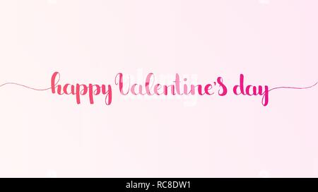 Happy Valentine's Day part lettrage. 14 février. La calligraphie moderne vector hand drawn sur fond rose pour votre conception Illustration de Vecteur