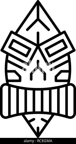 Hawaii idol, icône de style contour Illustration de Vecteur