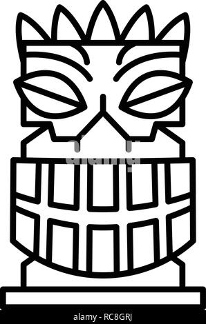 Icône idole exotique style du contour, Illustration de Vecteur