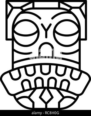 Face Tribal style du contour, icône Illustration de Vecteur