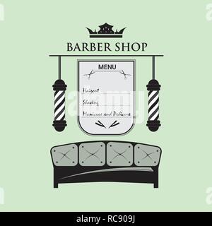 Salon de coiffure pour homme Illustration de Vecteur